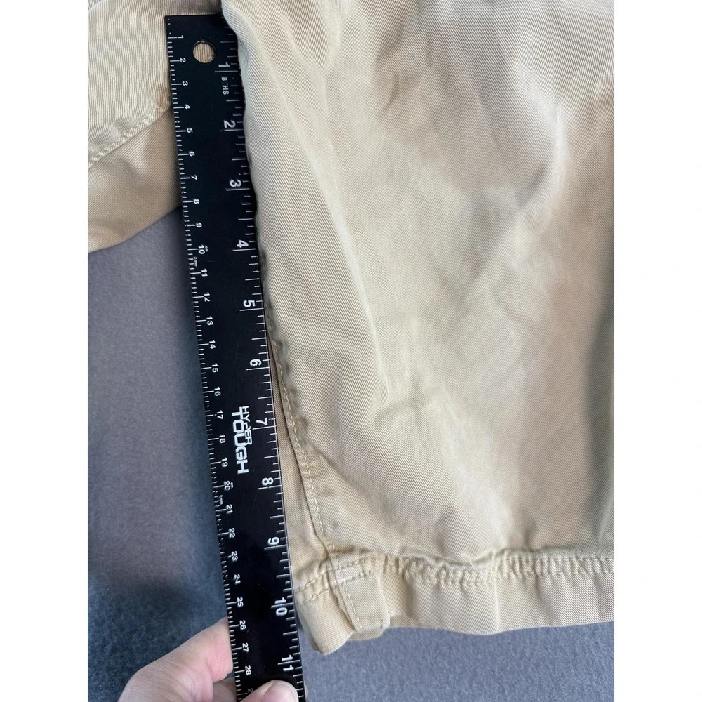 Y2K American Eagle Longer Length Shorts Mens 28 Beige Chino 11 Inseam